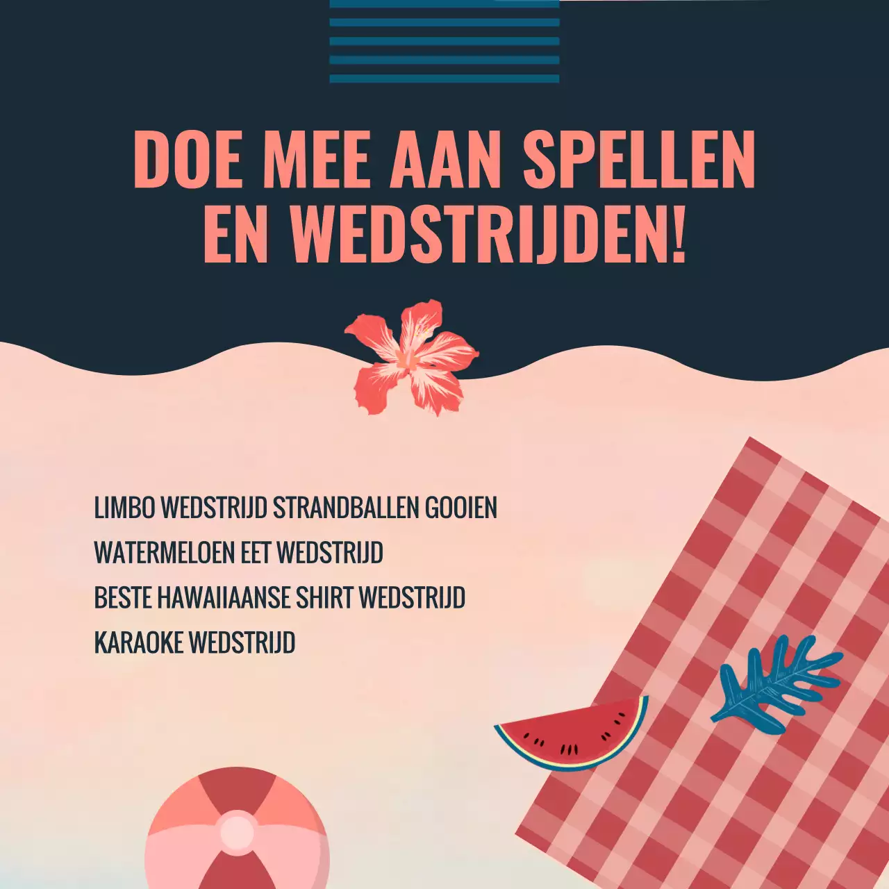 Blauw en Oranje Trendy Bar's Spring Break Party Campagne