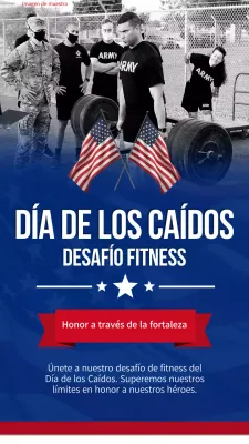 Anuncio del Desafío de Fitness Moderno Azul y Rojo