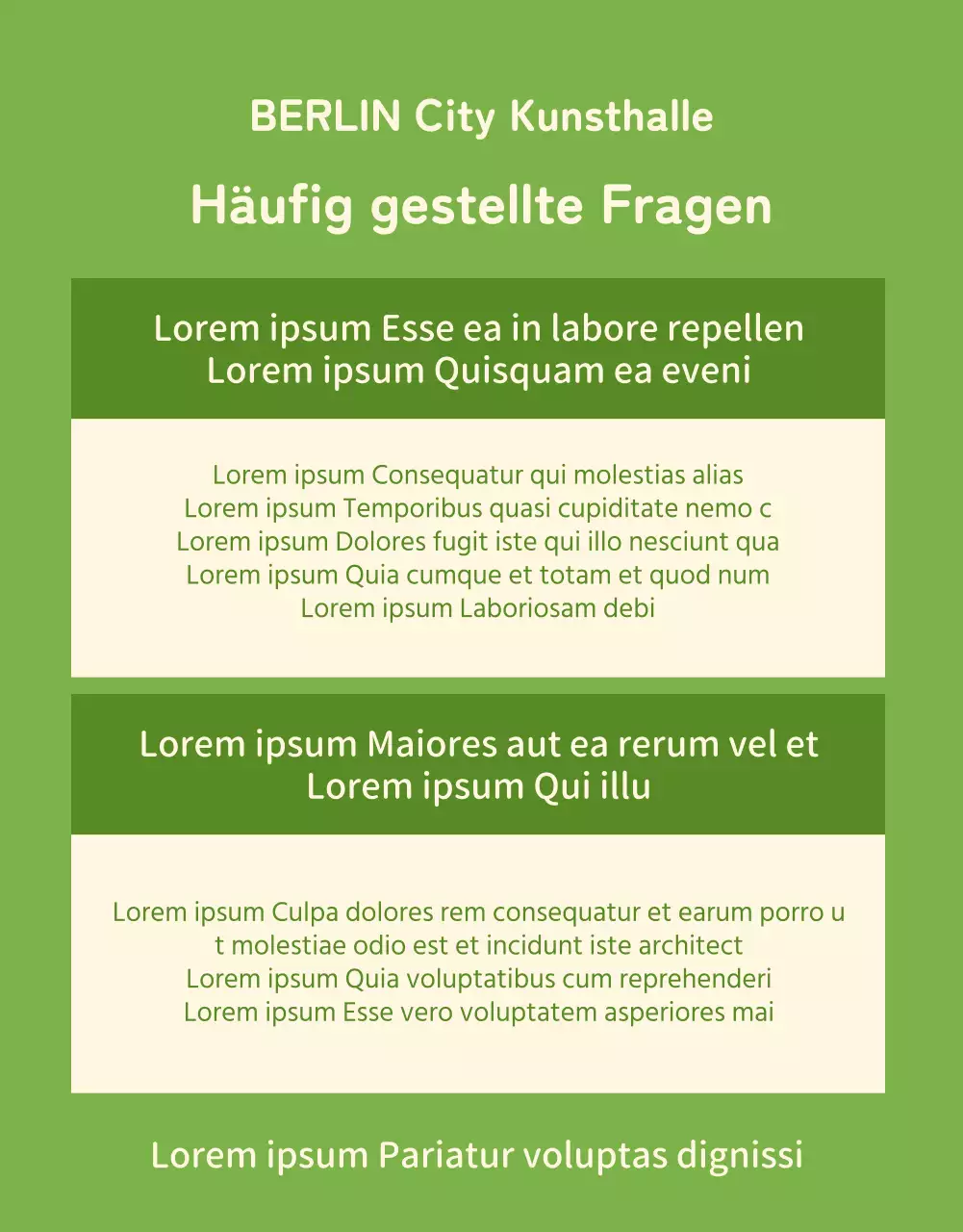 Informationen über das Programm der Aufführungen in diesem gemütlichen lindgrünen und elfenbeinfarbenen Saal