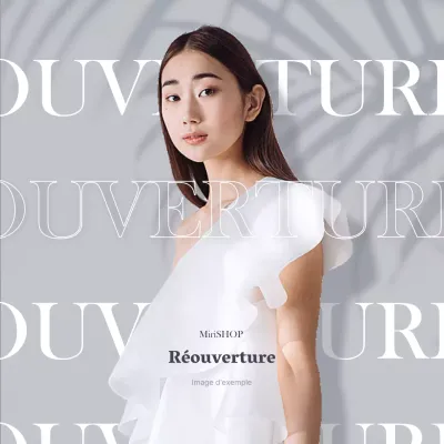 Annonce d'ouverture d'un centre commercial gris et moderne