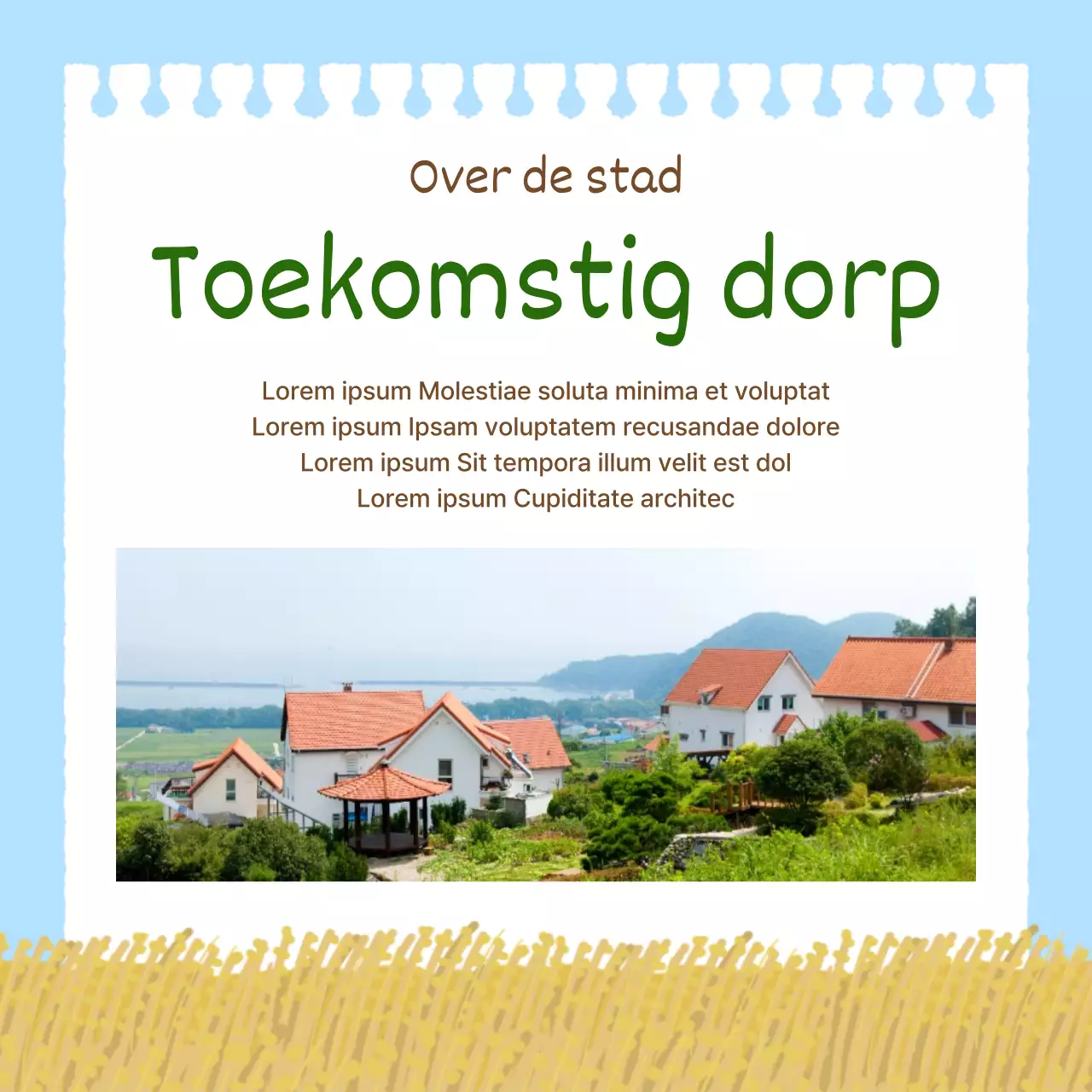 Bevorder eenvoudige landelijke ervaringen in lichtblauw