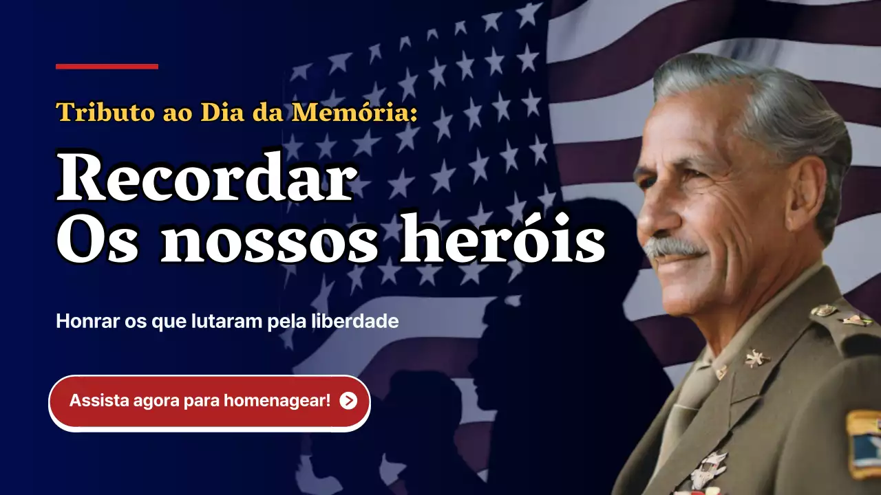 Publicidade simples azul-marinho para o Dia da Memória