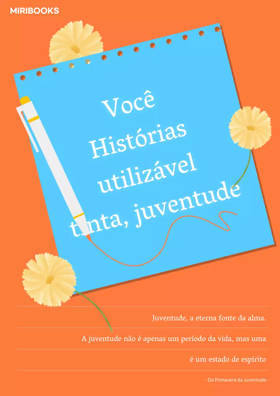 Capa de sentimento simples em azul claro e laranja