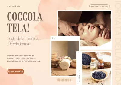 Beige Modern Special Spa Promo per celebrare la Festa della Mamma Pubblicità