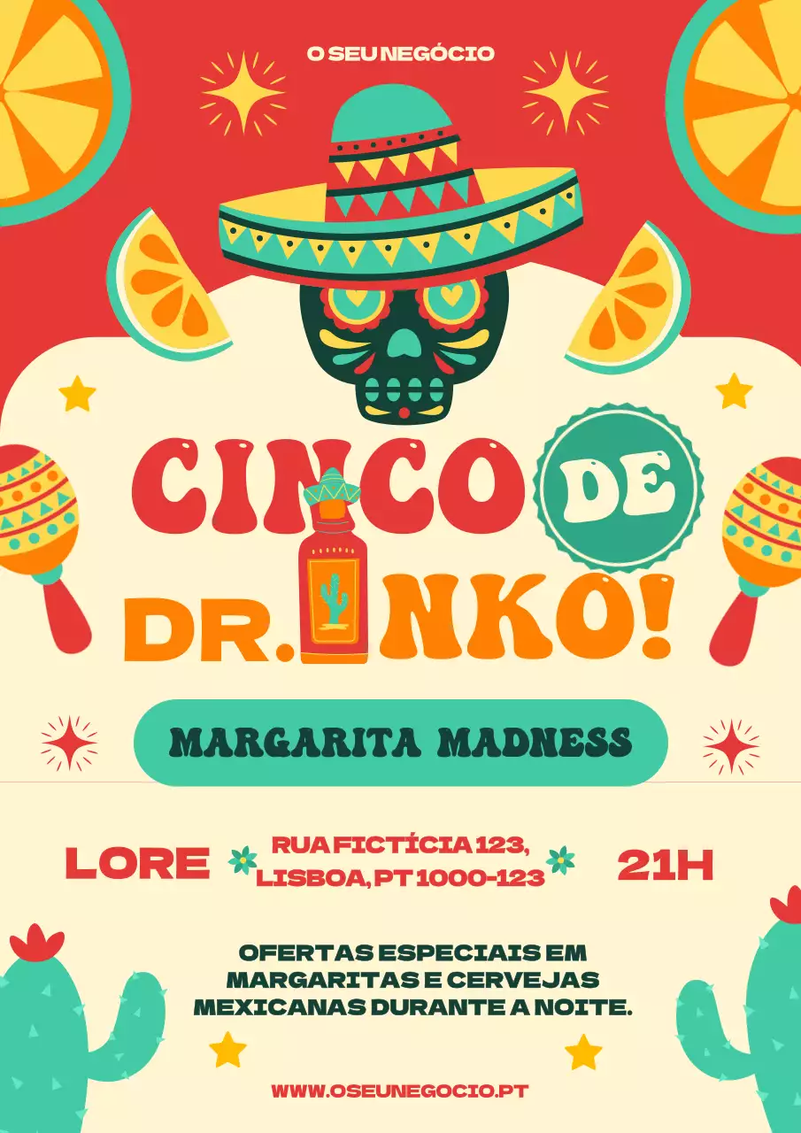 Guia de eventos do Shinko de Dringko moderno vermelho e verde