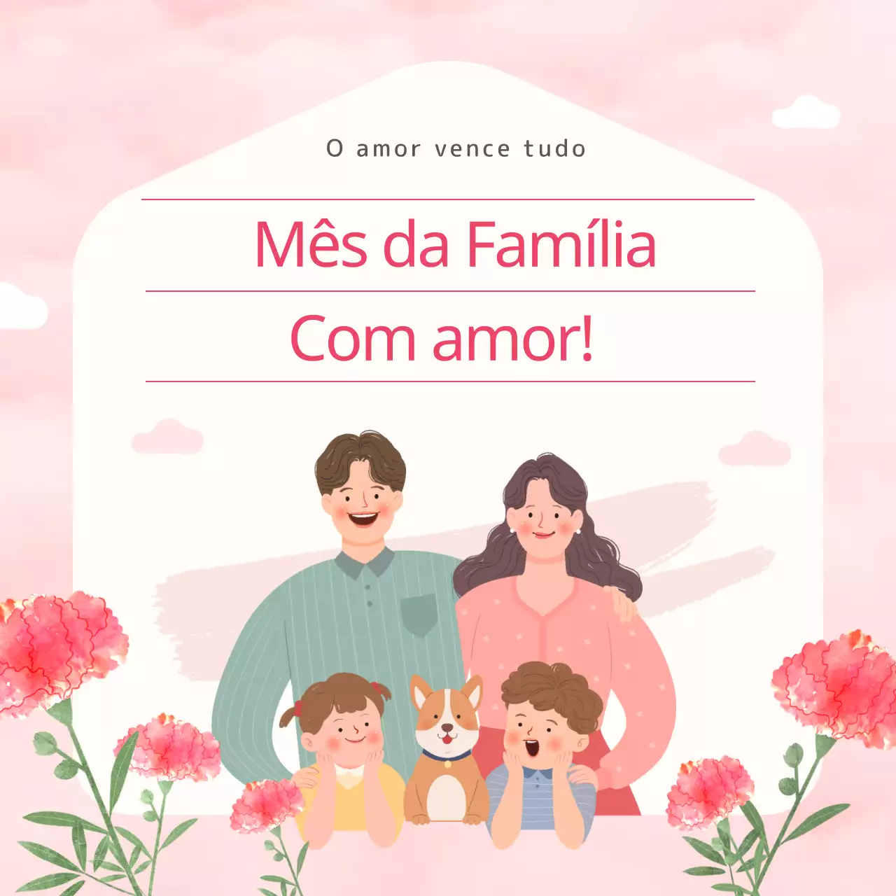 Um simples post sobre o Mês da Casa em rosa e marfim com citações em rosa e marfim
