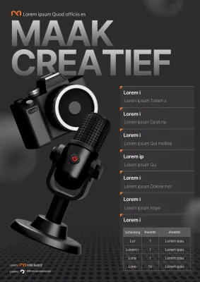 Promoot een eenvoudige wedstrijd in zwart en oranje