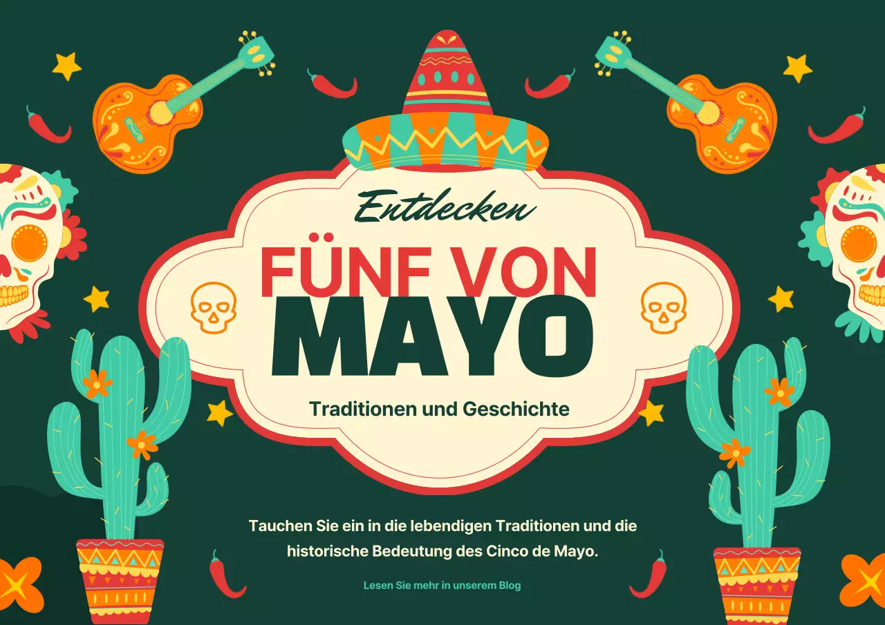Grün-Rot-Modern Feiern Sie Cinco de Mayo Veranstaltung