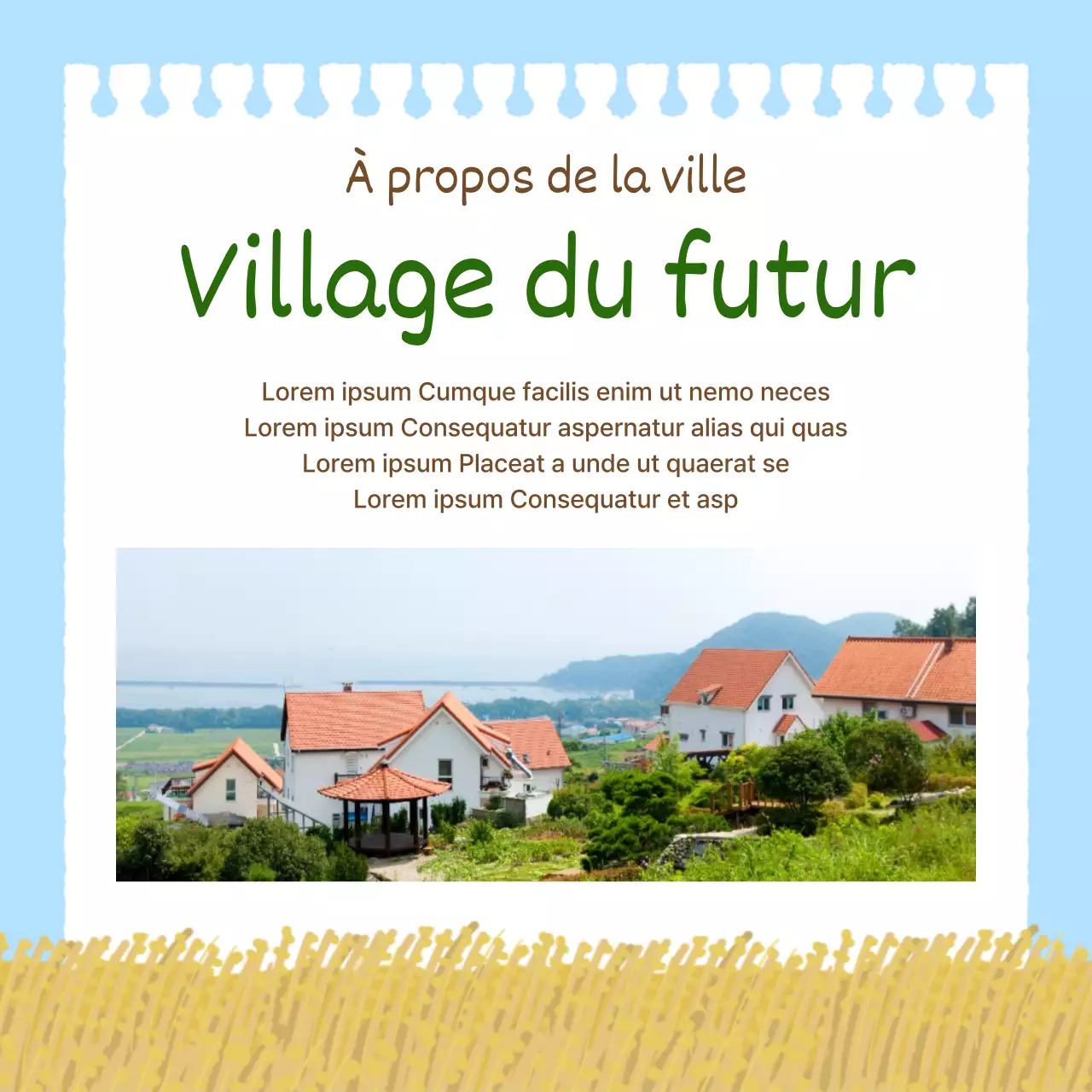 Promouvoir des expériences rurales simples en bleu clair