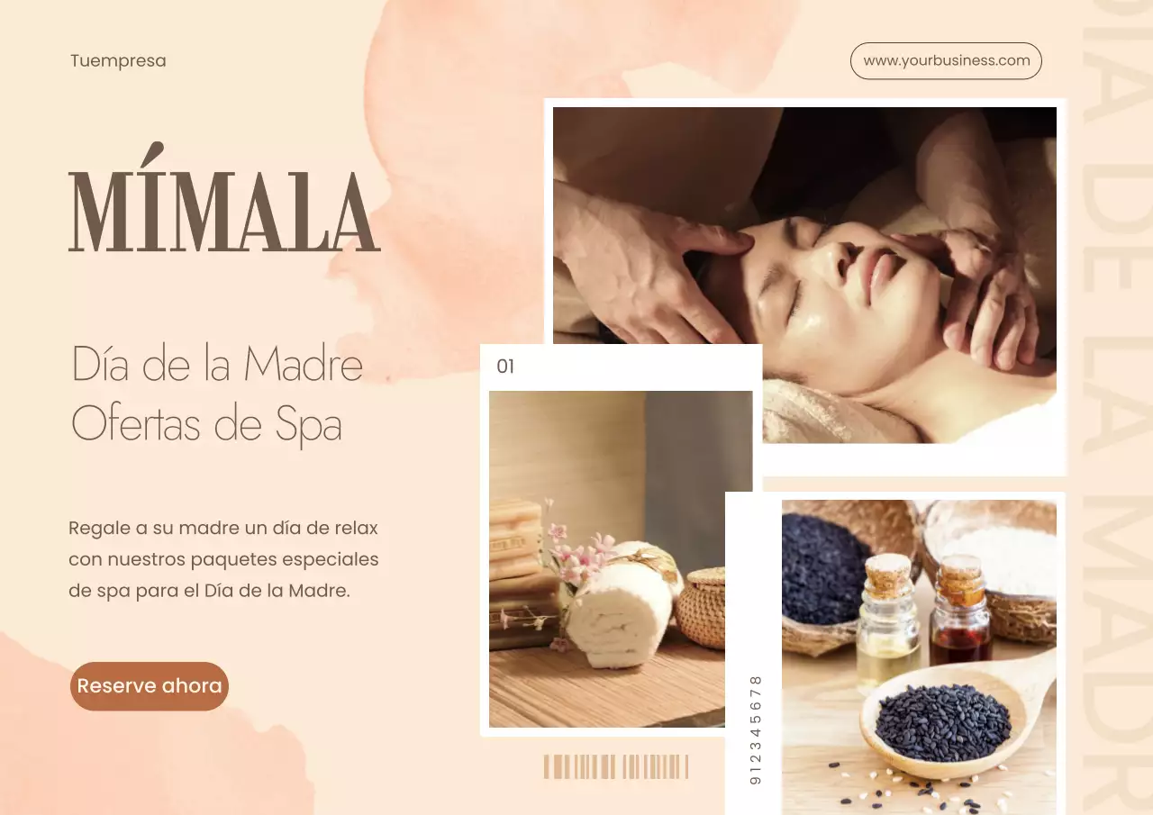 Promoción especial del Spa Beige Modern para celebrar el Día de la Madre Publicidad