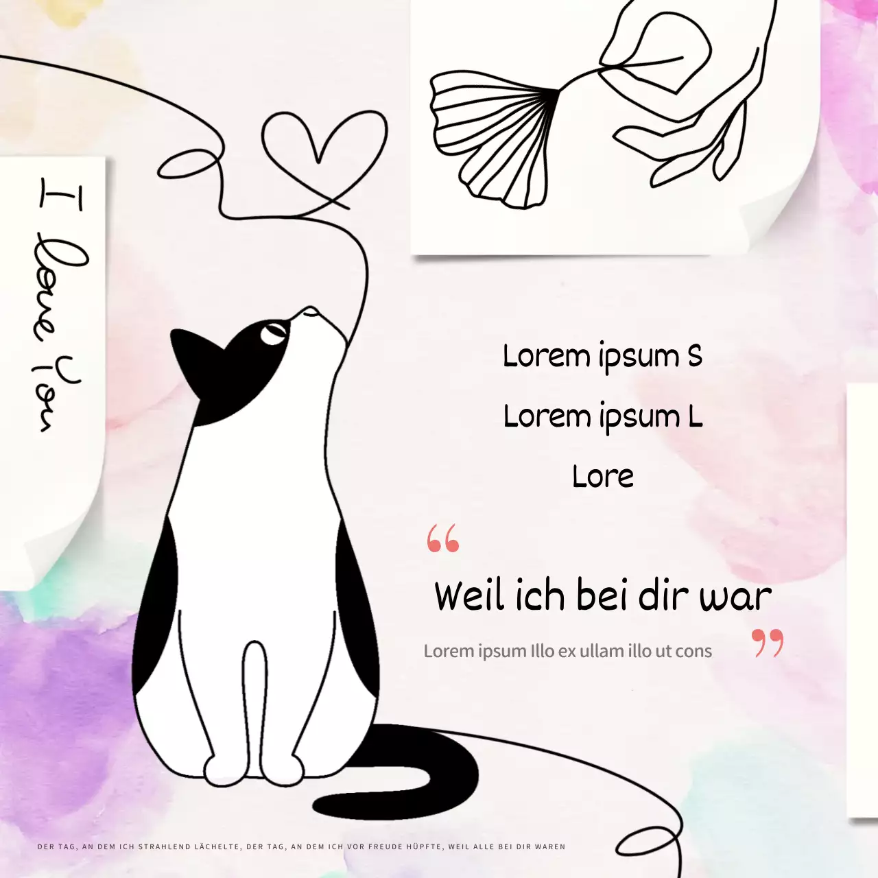 Einfaches Katzen-Popup in Weiß und Schwarz