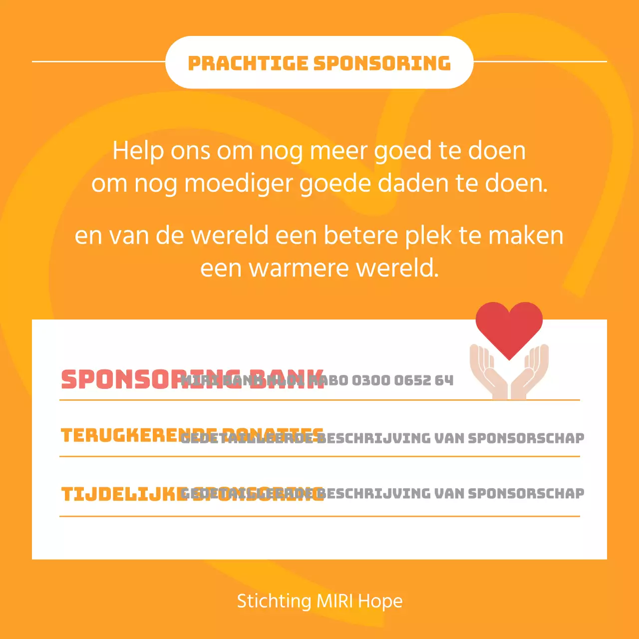 Een eenvoudig oranje en geel donatiegeschiedenisrapport