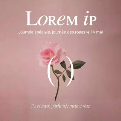 Un billet sentimental pour la Journée des roses en rose et blanc