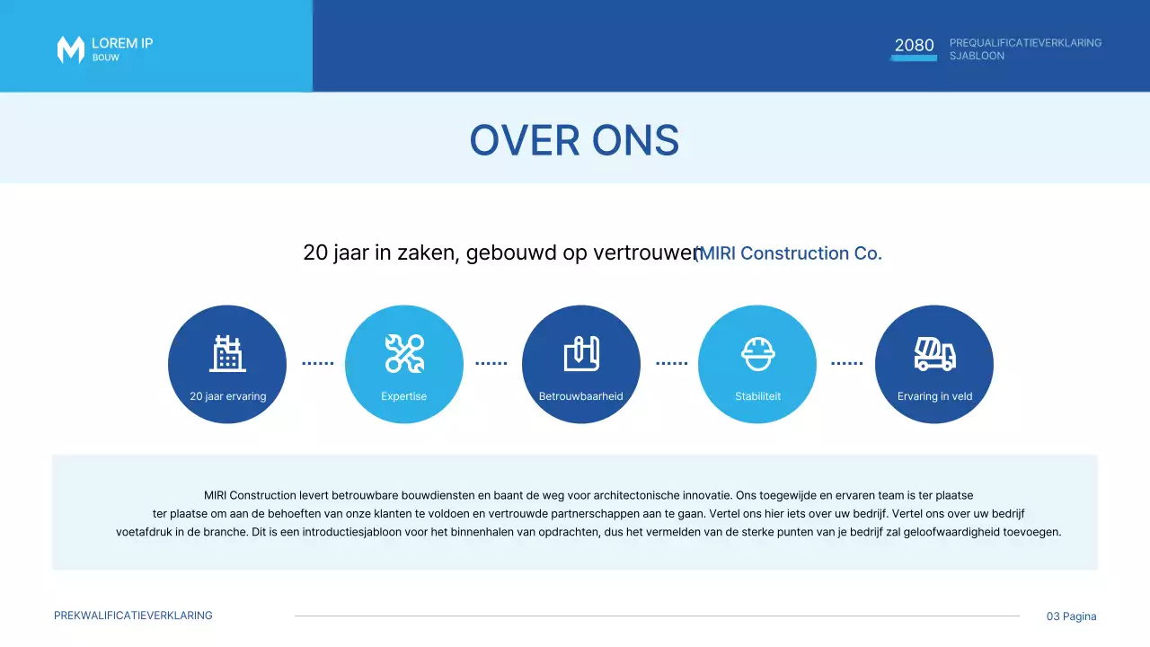 Een eenvoudig blauw en lichtblauw bouwuitnodigingsvoorstel