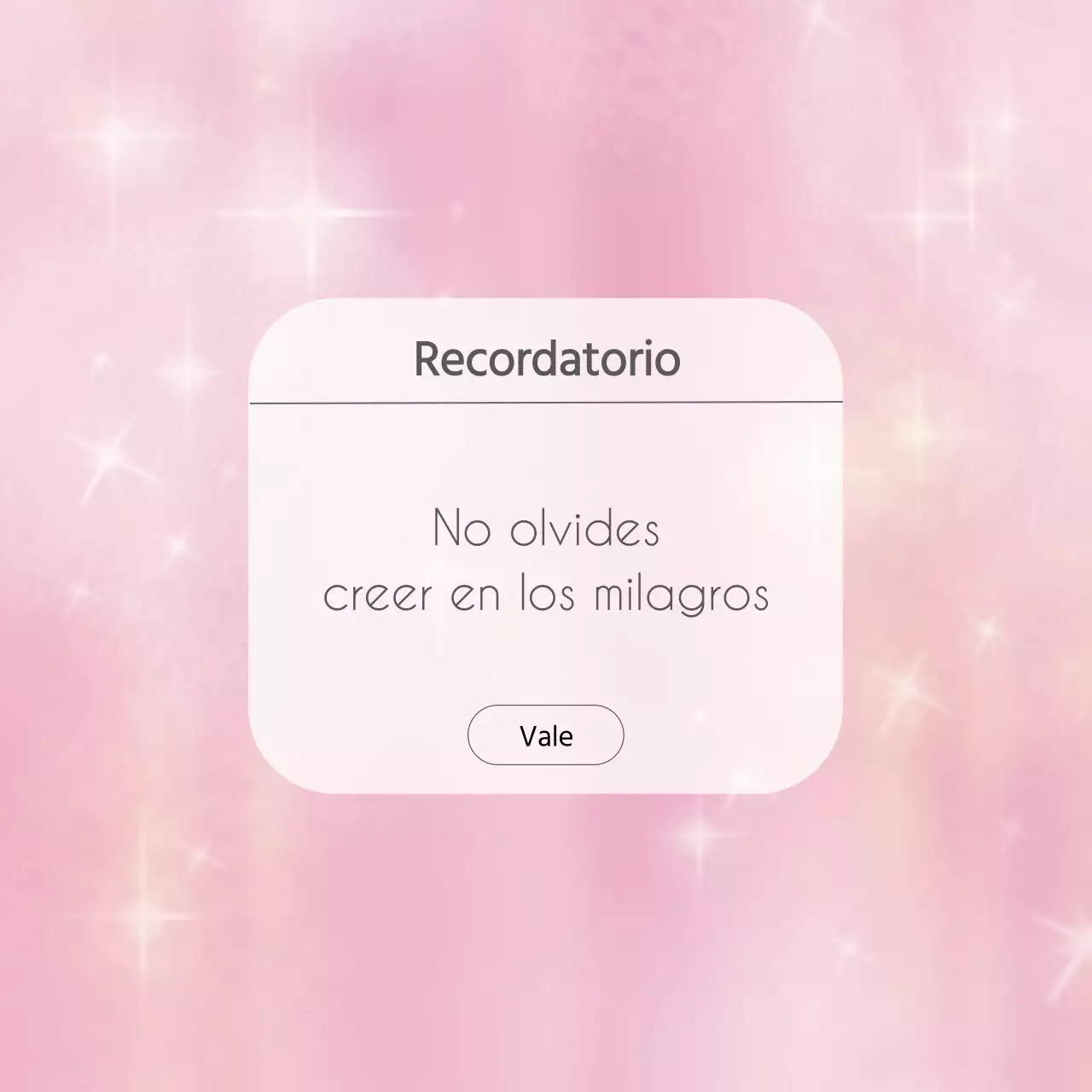 Aviso recordatorio simple rosa