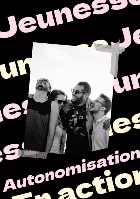 Affiche tendance avec cadre photo en noir