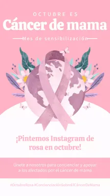 Campaña clásica rosa y blanca del Mes de Sensibilización sobre el Cáncer de Mama