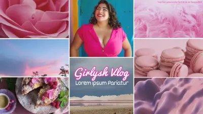 Rosa und weiße auffällige Fotocollage Ästhetische tägliche Vlog-Aktion