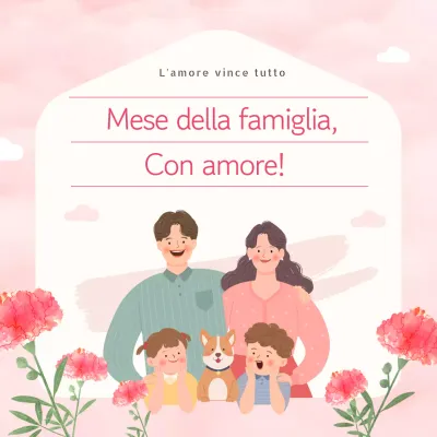 Un semplice post del Mese della Casa in rosa e avorio con citazioni rosa e avorio