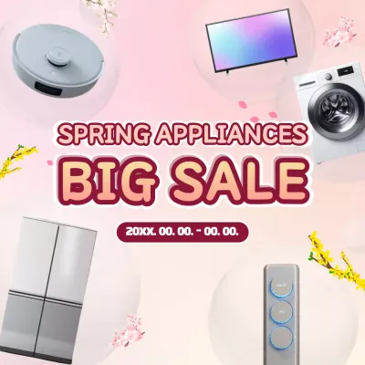Pink Trendy Appliances Promotion Social Media Post