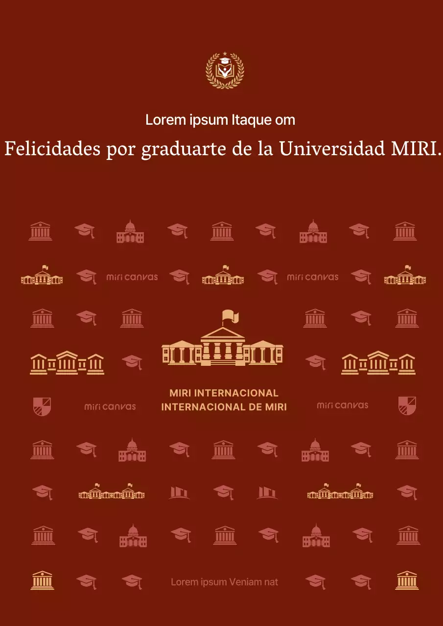 Universidad graduación de la escuela secundaria celebración fotomatón diseño de la zona de fotos con el patrón de ilustración edificio de la escuela en el fondo rojo de lujo