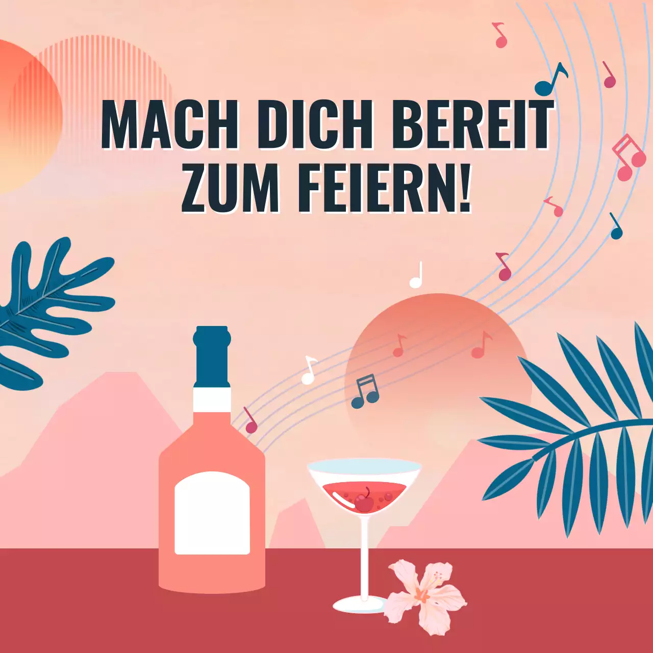 Die Spring Break Party-Kampagne der Trendy Bar in Blau und Orange