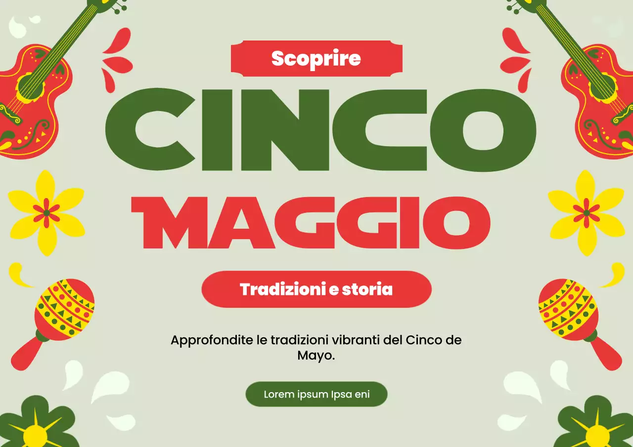 Spiegazione moderna del Cinco De Mayo in verde e rosso