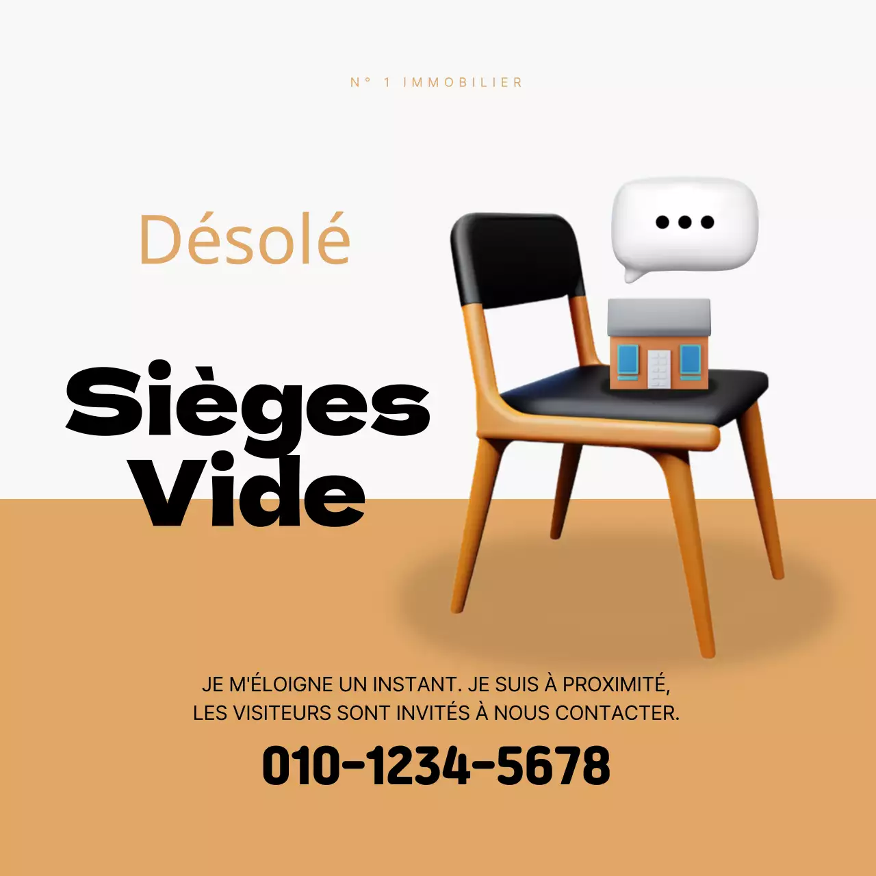 Un simple avis de cessation d'activité en marron et noir