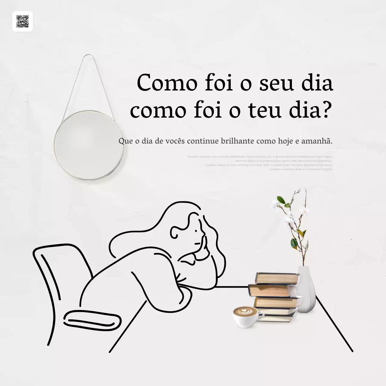 Postes de sentimentos modernos em marfim e preto