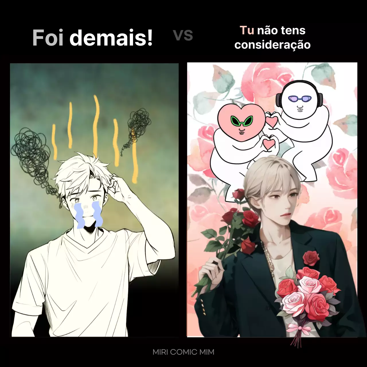 Memes VS na moda em rosa e cinzento