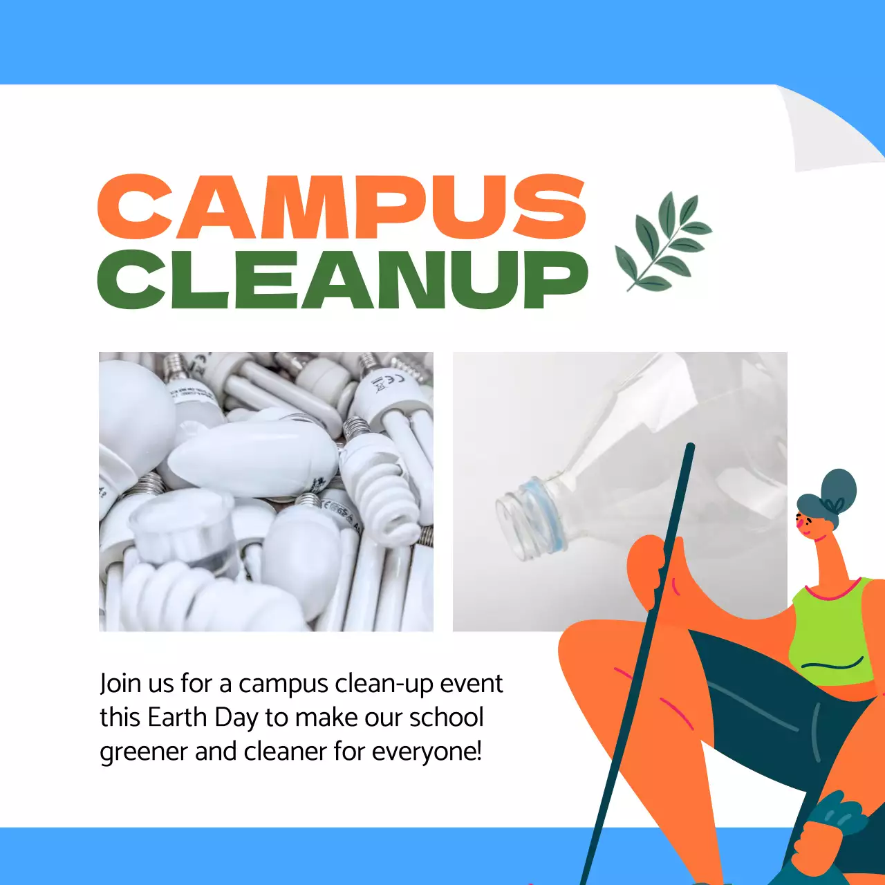 Bài đăng trên mạng xã hội quảng cáo Ngày Trái đất hiện đại đầy màu sắc