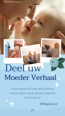 Blauw-witte eenvoudige Moederdag viering Advertentie