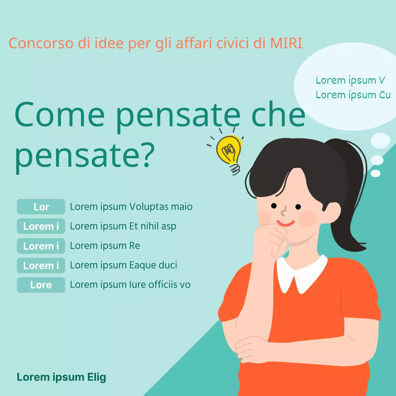 Promuovere un simpatico concorso di idee arancione e menta