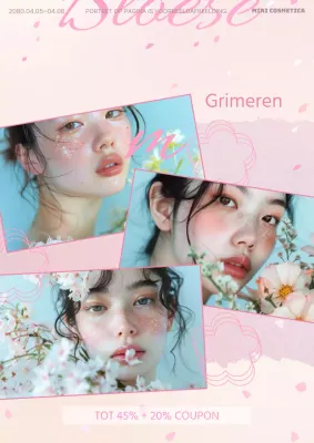 Hippe cosmeticareclame in roze