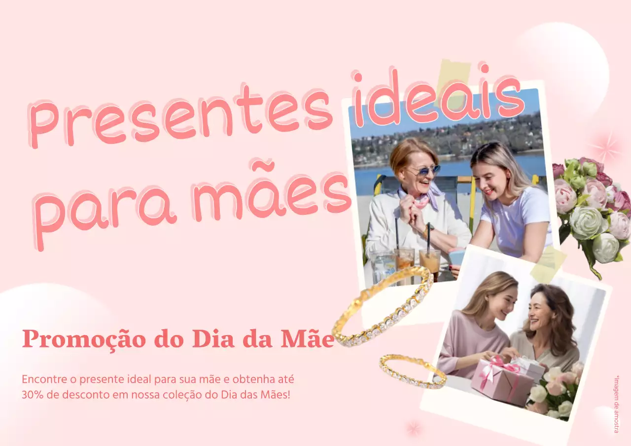 Presente elegante rosa e branco para a mãe Anúncio