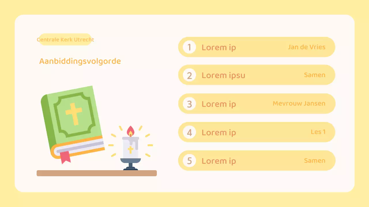 Gele en Oranje Kerk Kleine Groepsruimte Aanbidding Hulpmiddelen