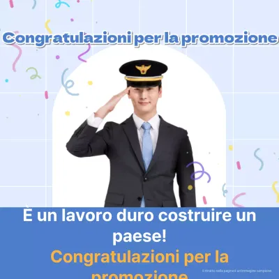 Un semplice post di celebrazione della promozione in blu e giallo