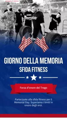 Pubblicità della Modern Fitness Challenge blu e rossa
