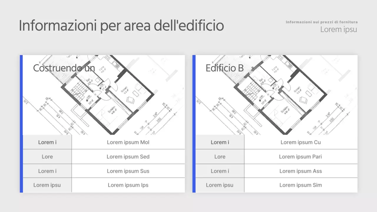 Un semplice annuncio immobiliare in blu e grigio