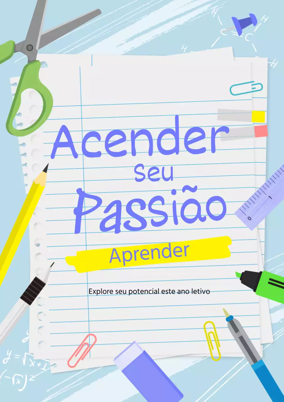 Campanha de regresso às aulas em azul claro