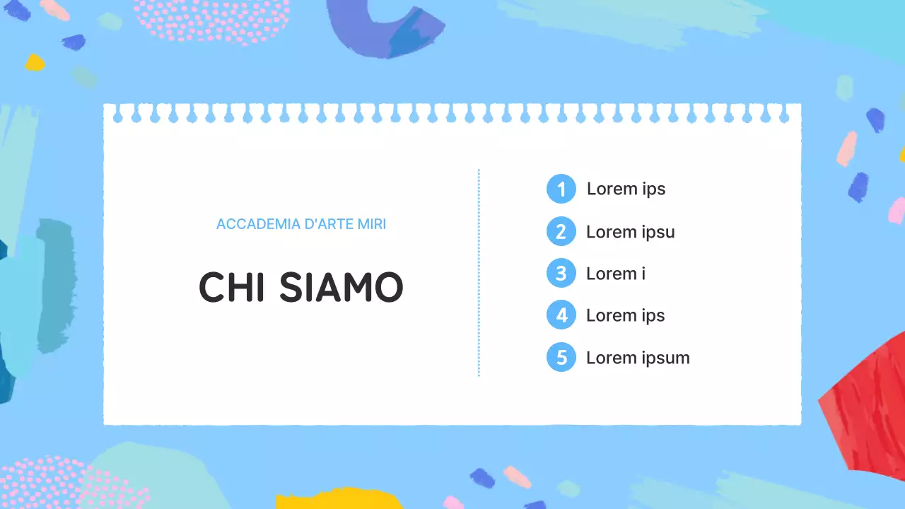 Un'introduzione azzurra e rosa a una bella scuola d'arte