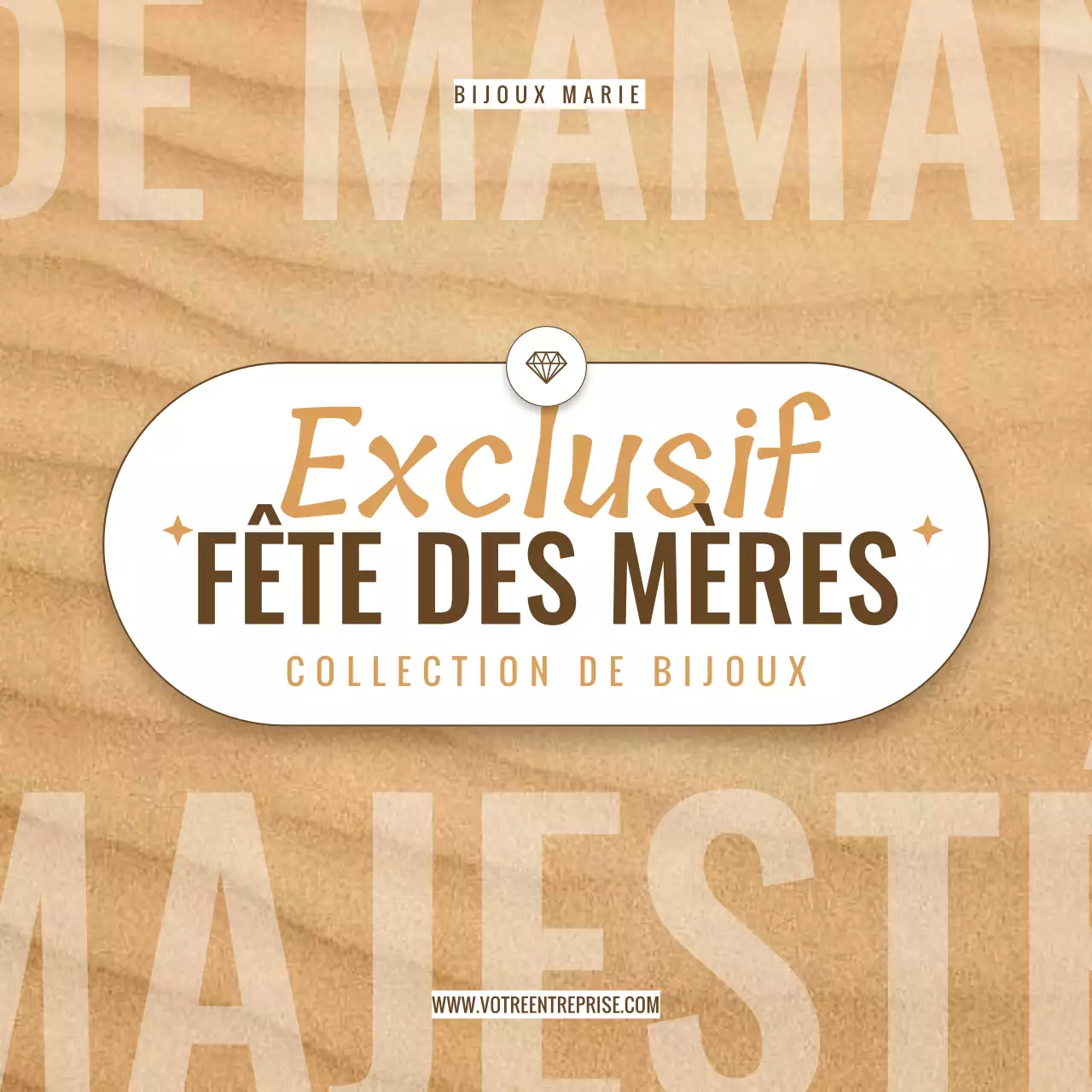 Beige and Gold Modern Exclusive Jewlery Collection Special Mother's Day Advertisement