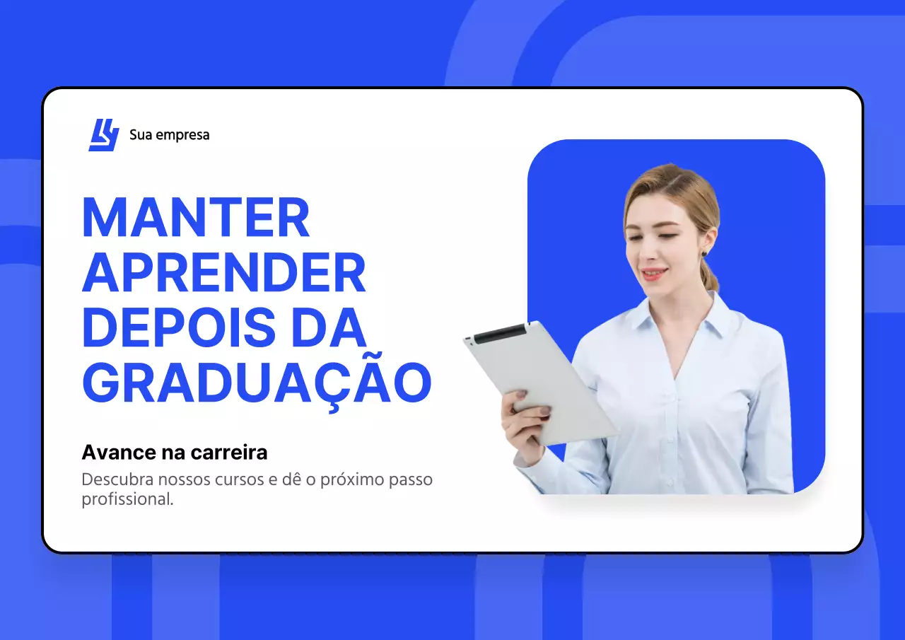 Publicidade da época de formatura moderna azul