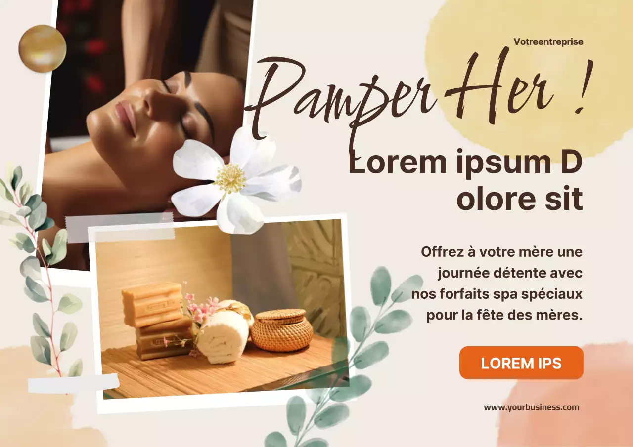 Publicité pour le spa de la fête des mères Ivory Modern