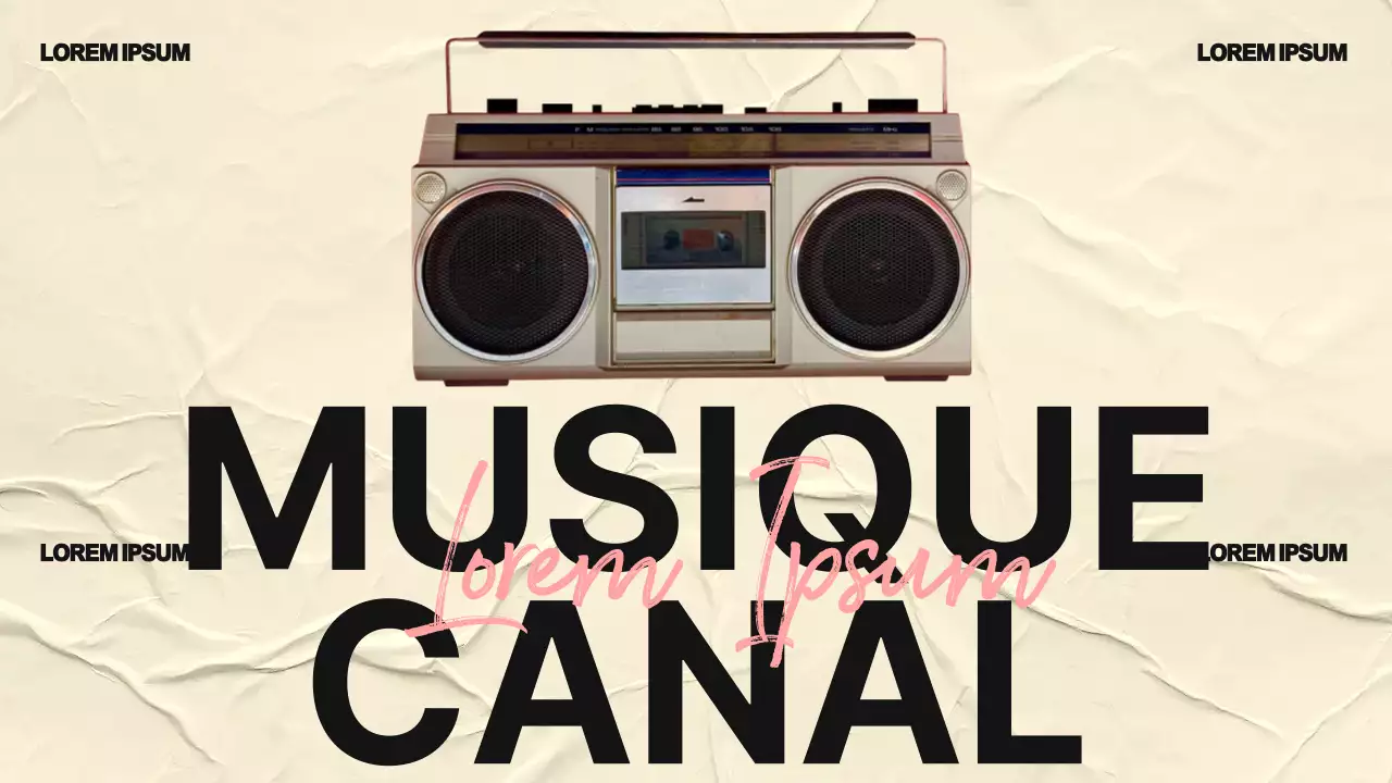 Jaune Rose Noir Simple Vintage Music Channel