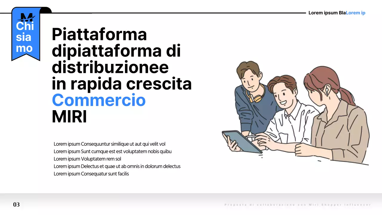 Proposta di collaborazione pop-art in blu e nero