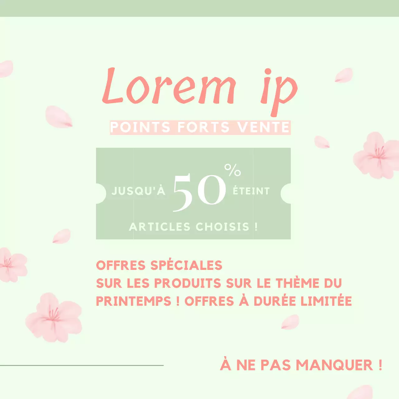Promotion sur les soldes de printemps de Green and Pink Elegant