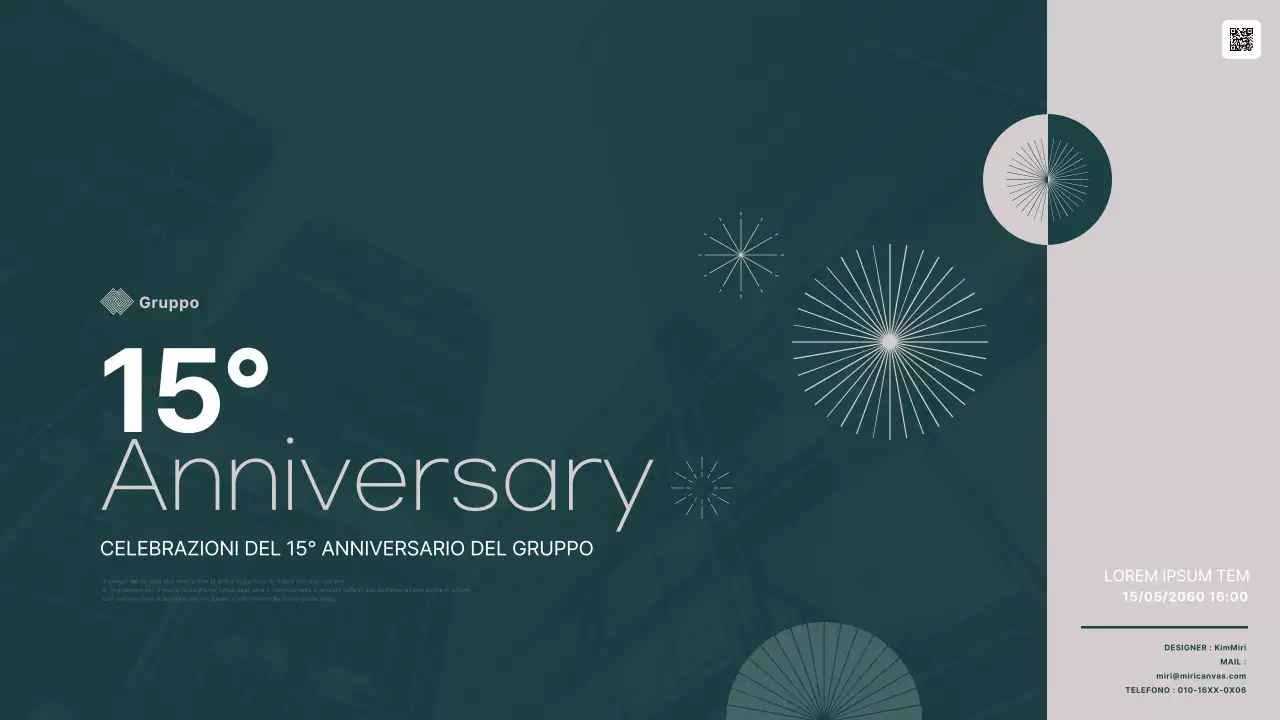 Una semplice presentazione di anniversario in verde e beige