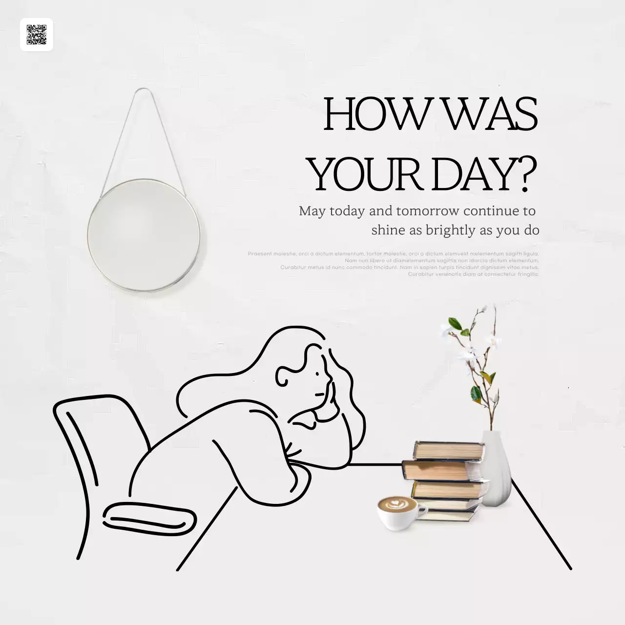 White Minimalist Daily Diary Social Media Post