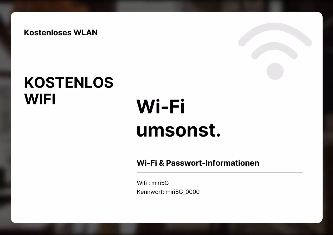 Schwarz und grau, minimalistisch wifi info